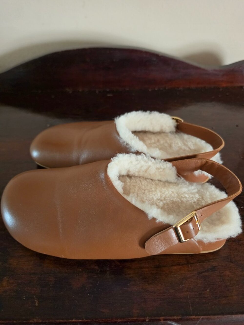 Beatrice Valenzurla Umber clogs with Shearling